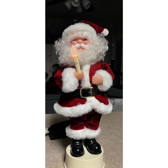 Vintage Rennoc Santa Claus Animated Motionette Holding Candle 21" - Picture 1 of 6